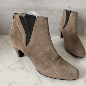 Sam Edelman Booties Women Sz 10M Light Brown Suede Mid Heel Ankle‎ Boots